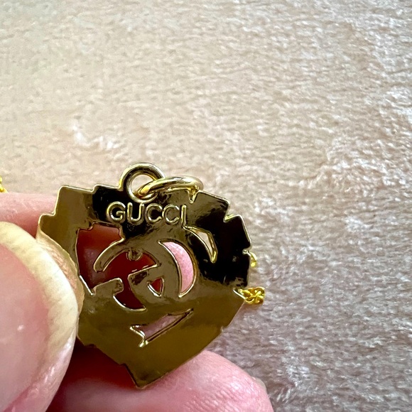 GUCCI Upcycled Turquoise & Gold Charm on Gold Tone Necklace - Picture 3 of 6